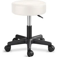 TRESKO Drehhocker Rollhocker höhenverstellbar, 10 cm Dicke Polsterung, Arbeitshocker Hocker 360° drehbar