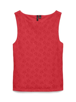 VERO MODA - VMDORIS SL BOAT NECK SHORT TOP JRS GA - Gr. - L