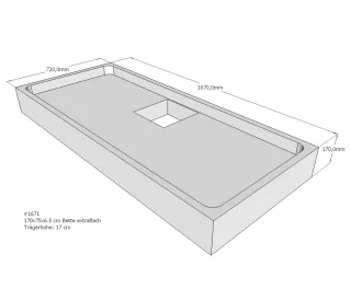 Neuesbad Wannenträger für Bette extraflach 170x75x6,5 SD22765