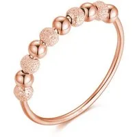Lisandra Scott Silberring Anti-Stress Ring aus 925 Sterlingsilber mit drehbaren Glitzer-Kugeln