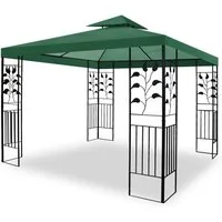 habeig Pavillon 100% Wasserdicht Toskana Metallpavillon 3x3m inkl. Dach wasserfest, 100% Wasserdicht