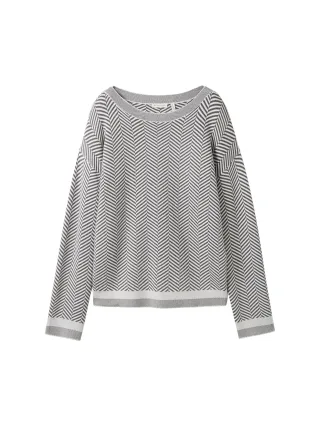Tom Tailor - Fischgrät Pullover mit LENZING™ ECOVERO™ anthrazit knit heringbone - Gr. - L