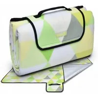 Picknickdecke XXL Picknickdecke Wasserdicht Isoliert Bella, 200x200cm, Grün, Beautissu, Strandmatte Outdoor Decke für Camping Wandern Reisen Schwimmbad