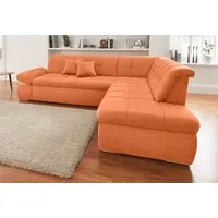 DOMO collection Ecksofa NMORIC inkl. Zierkissen 273x216x80 cm L-Form, Ottomanen-Abschluss, wahlweise mit Bettfunktion und Armlehnverstellung