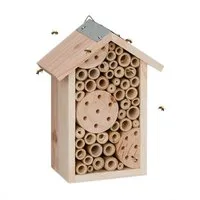relaxdays Insektenhotel Bienenhotel mit Bambusröhrchen