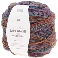 Rico Design Creative Melange Aran Wonderball Häkelwolle, 640,00 m (Wolle mit Farbverlauf zum stricken oder häkeln, Strickgarn Handstrickgarn Strickwolle, 200g), dicke Farbverlaufswolle