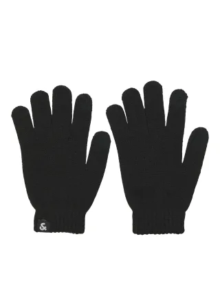 JACK&JONES - JACBARRY KNITTED GLOVES JNR Black - Gr. - M