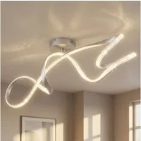 GLOBO LIGHTING LED Deckenleuchte, LED-Leuchtmittel fest verbaut, Neutralweiß, Deckenlampe Deckenleuchte Wohnzimmerlampe Kristallleuchte silber LED D
