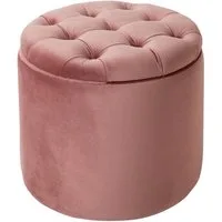 riess-ambiente Hocker MODERN BAROCK 50cm altrosa, Wohnzimmer · Samt · mit Stauraum · Aufbewahrungkorb