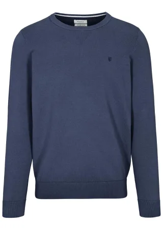 BASEFIELD - Rundhals Pullover dark ocean - Gr. - S