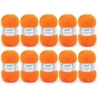 Gründl Wolle Lisa Premium Uni im 10x50g Wollpaket zum Handarbeiten Häkelwolle, (Wolle zum Stricken, Häkeln, Handarbeiten, Handstrickgarn), weich und pflegeleicht, ohne Schurwolle