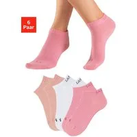 LASCANA ACTIVE Sneakersocken Damen Sportsocken, Kurzsocken ohne Frottee Laufsocken (Packung, 6-Paar, Gr. 35-38 bis 39-42) mit eingestricktem Marken Logo