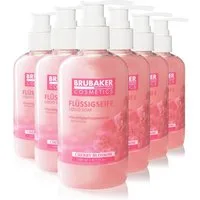 BRUBAKER Handseife Flüssigseife mit Kirschblüten Duft, 6-tlg., feuchtigkeitsspendend, Seife flüssig im praktischen Spender
