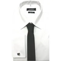 Huber Hemden Langarmhemd HU-5361 Umschlagmanschetten Slim Fit enger Schnitt Krawatte+Mansch.knopf