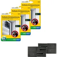 SCHELLENBERG Rollladensicherung gegen Hochschieben des Rollladens, System Mini und Maxi (Set, 6-tlg), Rollladen-Schiebesicherung, einbruchshemmend
