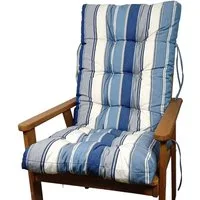Rattani Hochlehnerauflage Polster für Gartenstuhl Hochlehner Auflage Sylva 120x50 Teflon Caribe, UV-Beständig, Wasserbeständig, Haltebänder, extra dicke Füllung .