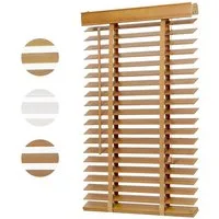Sekey Jalousie Holzjalousie 50 mm Lamellen Fensterjalousie Blickschutz Jalousie, Klemmträger mit Feststellschraube