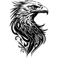 Inkster Schmuck-Tattoo Großer Adlerkopf Tattoo, Vegane & EU-Kosmetikzertifizierte Farbe, wasserfestes temporäres Tattoo, 2 Wochen Halt