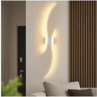 ZMH LED Wandleuchte Schwarz 2-er Set Innen Modern Wandlampe Warmweiß Wandbeleuchtung, LED fest integriert