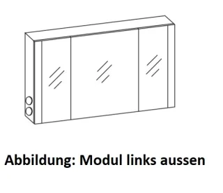 Artiqua LED-Spiegelschrank, Sangallo Grau quer, 071-SET-3-12-ZU-432 071-SET-3-12-ZU-432