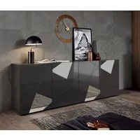Home affaire Sideboard Vittoria, Breite 241 cm, 4 Türen, Fronten mit Siebdruck und Spiegelfront