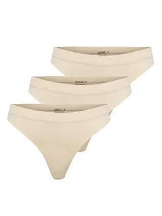 ONLY - ONLVICKY RIB S-LES THONG 3-PACK NOOS ACC Peach Taffy - Gr. - XL