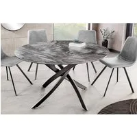 riess-ambiente Esstisch ALPINE 120cm taupe/schwarz - rund, Keramik, Marmor-Optik, Metall (Einzelartikel, 1-St), mir Sterngestell & Platz für 4 Personen – ideal für Esszimmer & Küche