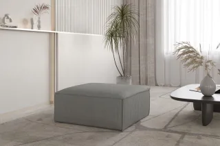 Polsterhocker Designerhocker CELES PREMIUM 85x85 cm in Stoff Scala Grau