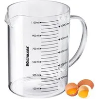WESTMARK Messbecher aus Glas – mikrowellengeeignet, temperaturbeständig, 1,1 Liter, Glas