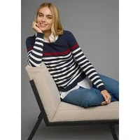 AJC Strickpullover mit modischen Kontraststreifen
