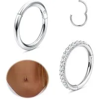 Diamday Bauchnabelpiercing 2pcs Bauchnabelpiercing Hoop Bananabell Chirurgenstahl Belly Ring
