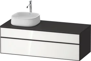 Duravit Zencha Konsolenwaschtischunterbau wandhängend Weiß & Graphit n/a & Supermatt 1300x550x442 mm ZE4822L64800000