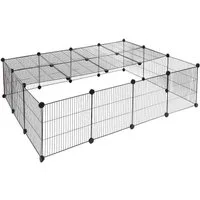 EUGAD Freigehege, Für Kaninchen Hasen 22 Platten Laufgitter 147x111x37cm