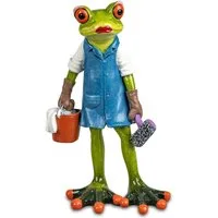 formano Dekofigur Frosch Hausputz Reinigungsfrosch Putzmann o. Putzfrau aus Froschhausen