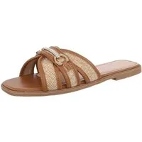 Ital-Design Elegante Slipper für Damen – Komfortabel & Stilvoll Pantolette (89542729) Blockabsatz Pantoletten in Camel