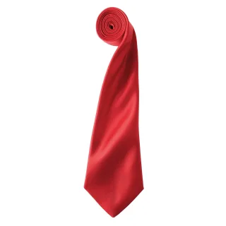 Premier Herrenkrawatte aus Satin (schmale Klinge) (Rot)