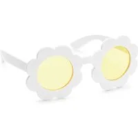 partydeco Kostüm, Sonnenbrille Blume 13x13x5cm Kunststoff Weiß