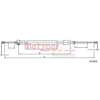 Metzger Handbremsseil hinten Citroen C3 Ds3 10.4524