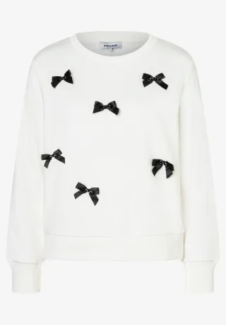 MORE & MORE - Sweatshirt mit Schleifen weiß - Gr. - 38