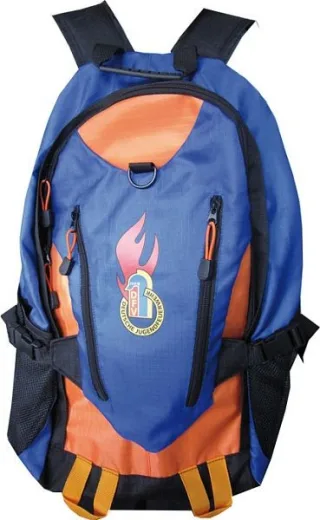 DJF Jugendfeuerwehr-Rucksack | DJF-Logo | blau / orange | ca. 38 Liter Kapazität | robust | funktional | Trendiger Style