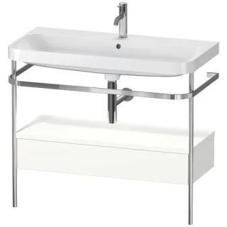Duravit Happy D.2 Plus c-shaped Set mit Metallkonsole und Schubkasten Weiß Seidenmatt 975x490x850 mm HP4843O3636