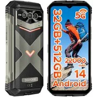 DOOGEE V MAX PRO 5G Robustes Smartphone, 22000mAh 12GB+512GB/TF 2TB Smartphone (6.58 Zoll, 512 GB Speicherplatz, 108 MP Kamera, 108 MP + 20 MP, 120 Hz, IP68/IP69K, NFC/Face ID/WLAN 6)