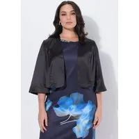 Ulla Popken Kurzjacke Satin-Bolero kurz ohne Verschluss Kelchkragen