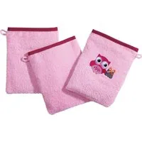 Erwin Müller Waschhandschuh Kinder-Waschhandschuh 3er-Pack, Walk-Frottier Uni