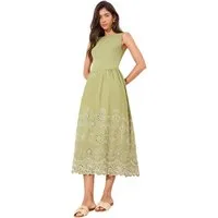 LIPSY Midikleid Lipsy Ärmelloses Hybrid-Midikleid, Lochstickerei (1-tlg)