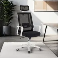 IDIMEX Drehstuhl AUCKLAND, Schreibtischstuhl höhenverstelbar & ergonomisch Lendenstütze schwarz