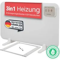 Heidenfeld Heizgerät 3in1 Tischheizung HF-TH120, Abschaltautomatik & Montagematerial, Heizung mit Heizstufen, Tischheizung, Heizung, Elektroheizung