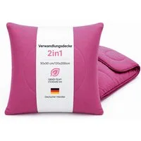 Bestlivings Kunstfaserbettdecke Kissendecke 2 in 1, Füllung: 100% Polyester, Kissen und Decke in einem, Decke 135x200 cm, Kissen 50x50 cm