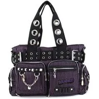 Banned Schultertasche Sweet Revenge Lila Gothic Nieten, Verstellbarer Schultergurt