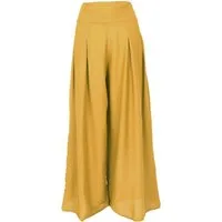 Guru-Shop Relaxhose Boho Hosenrock, weite Sommerhose - senf Ethno Style, alternative Bekleidung
